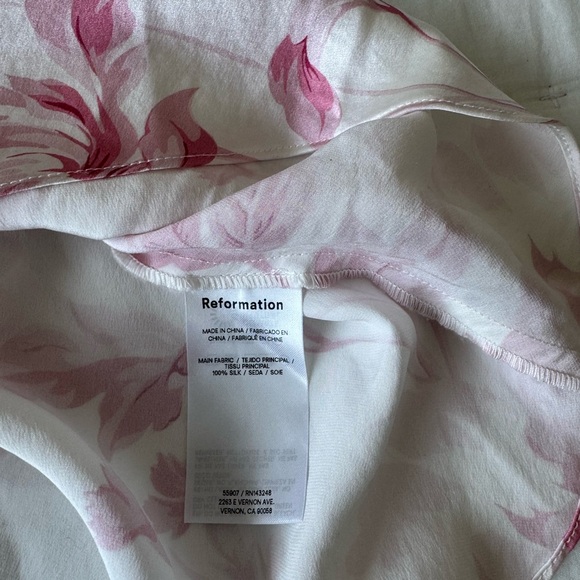 Reformation XS Parma Silk Maxi Dress in Swoon Pink White - Picture 11 of 14